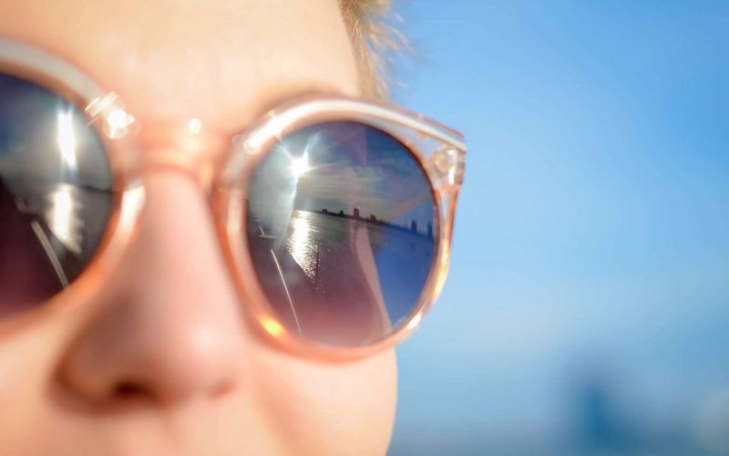 sunglasses on a bright sunny day