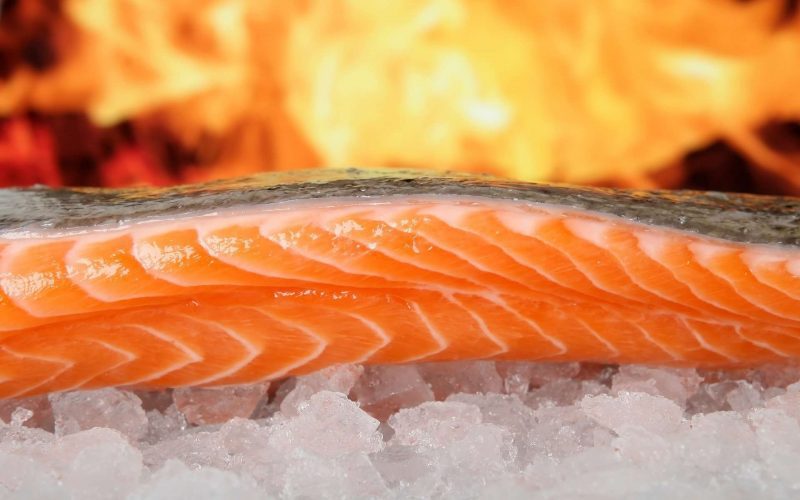 fire grilling fish