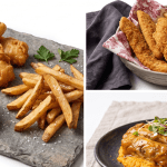 comparison between crunchy and glazed seafood coatings