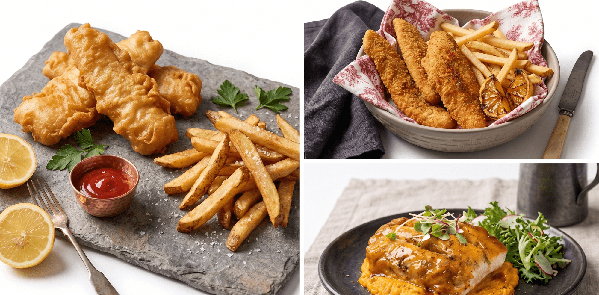 comparison between crunchy and glazed seafood coatings